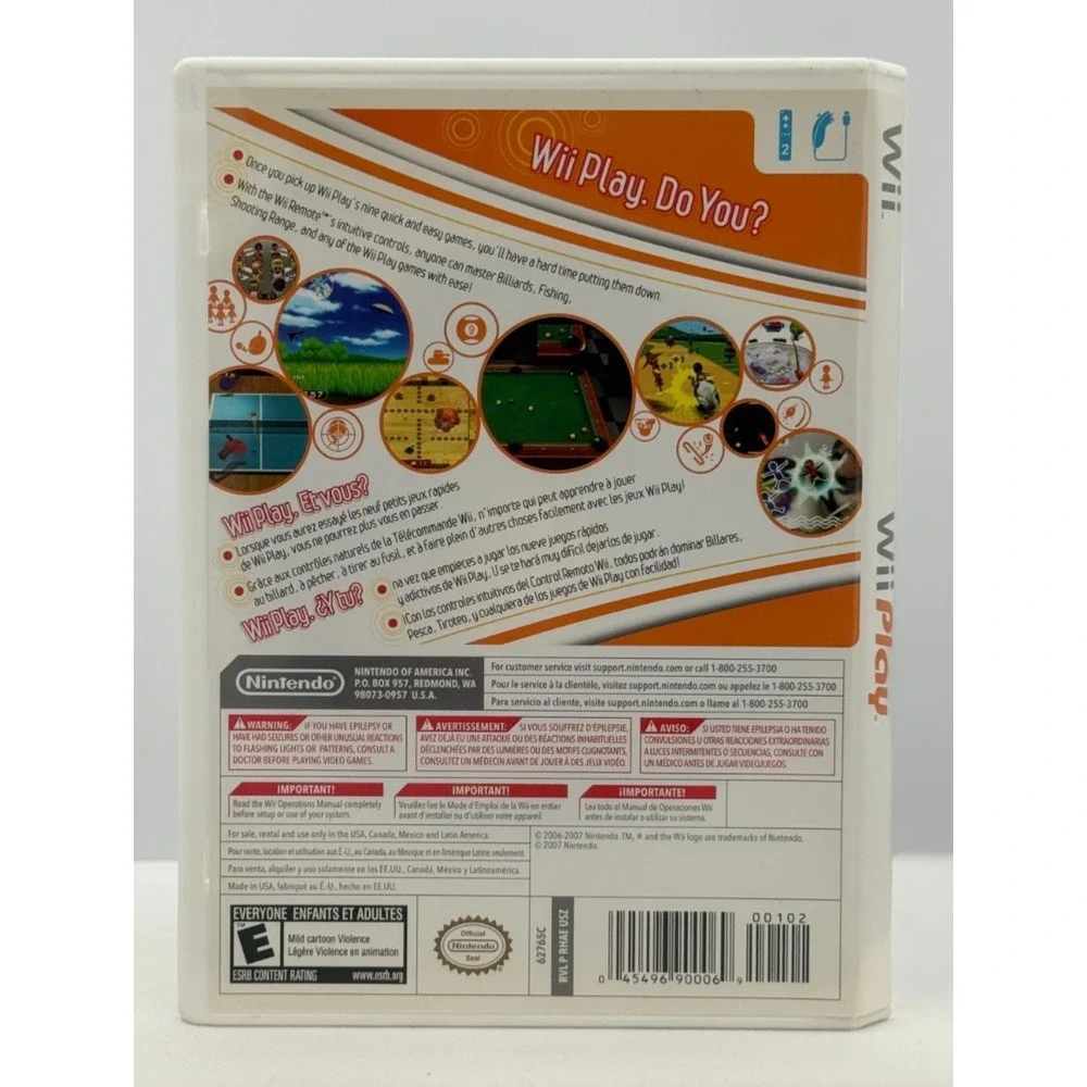 Wii Play (Nintendo Wii, 2007) WITH Manual - Tested - E For Everyone
